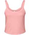 BL1012 1012 Bella Ladies Micro Rib Spaghetti Strap Tank Top solid pink blend colour image